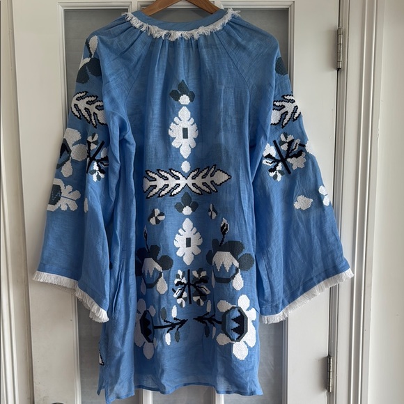 Eleven March 11 Dress 100% Linen XS 
Pullover Mini Boho Travel Pockets - Picture 13 of 14